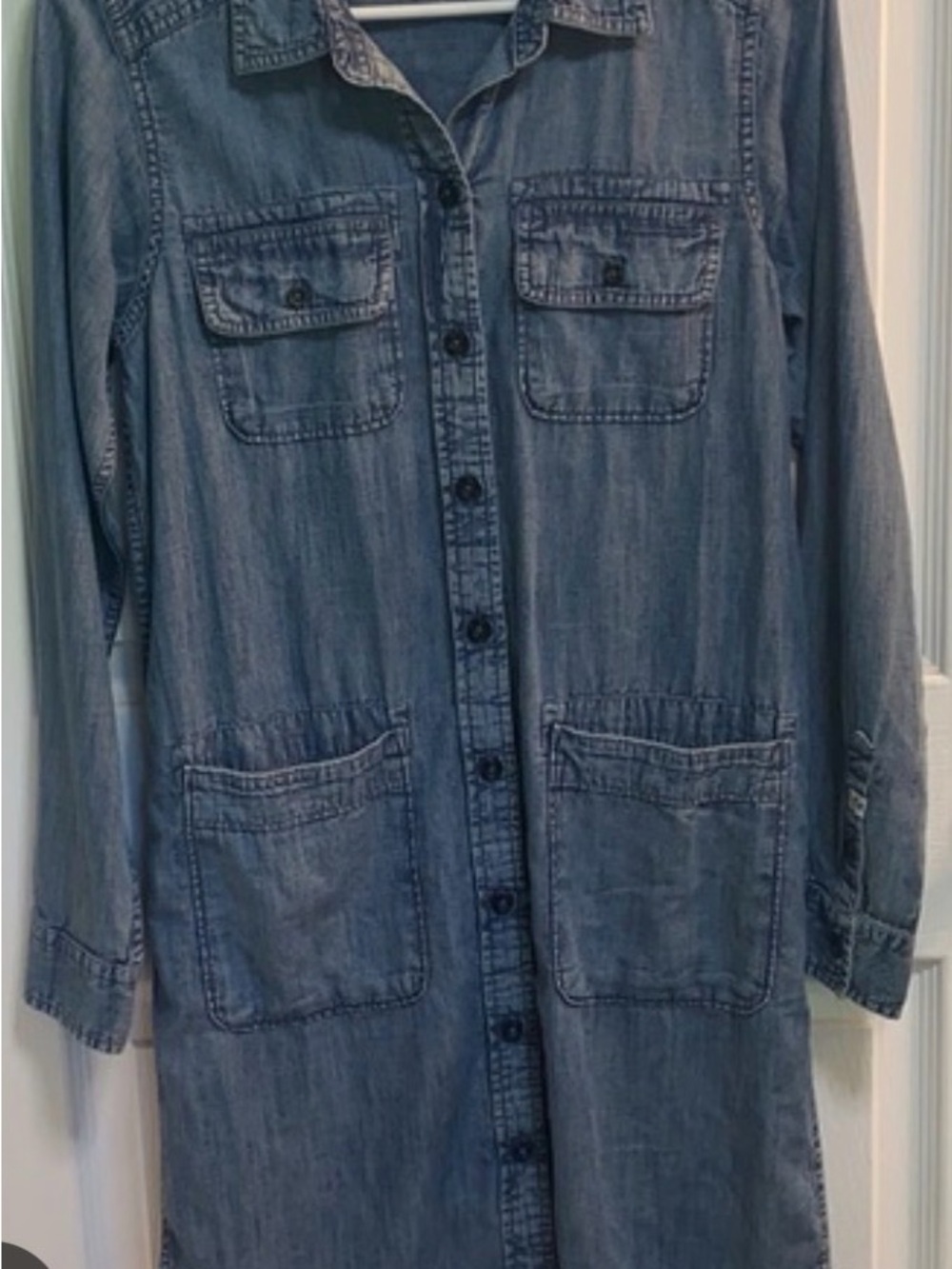 Kavu Washed Blue Denim Jacket Dress